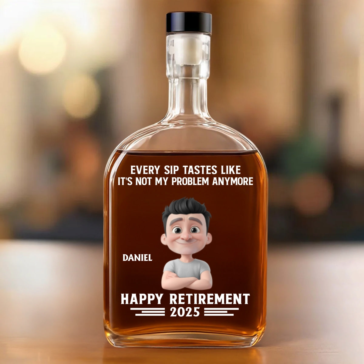 Happy Retirement - Personalized Spirits Decanter