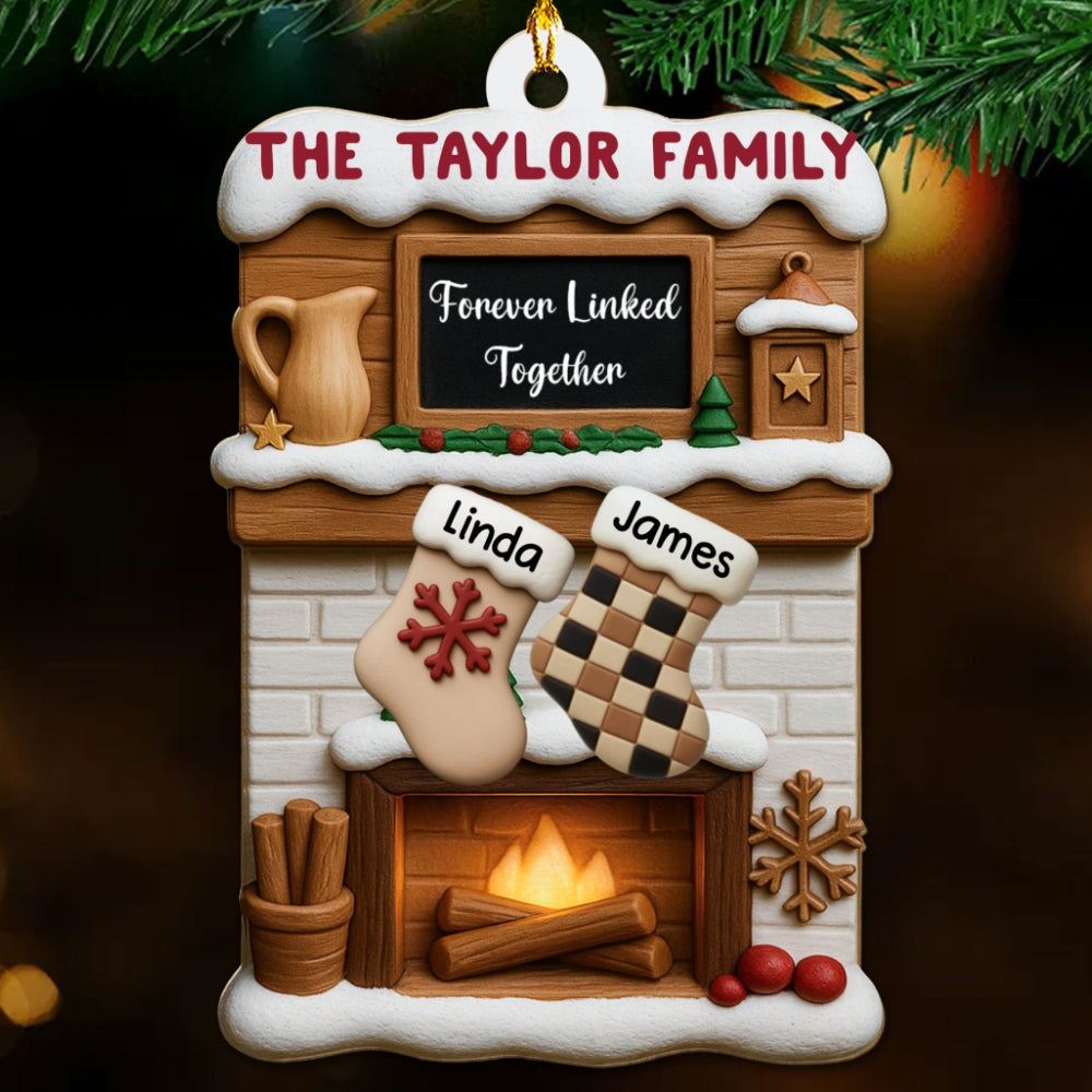 Custom Family Ornament, Christmas Gift for Family Members •  Where Love Holds Us Close - Personalized 3D Effect Wood Ornament