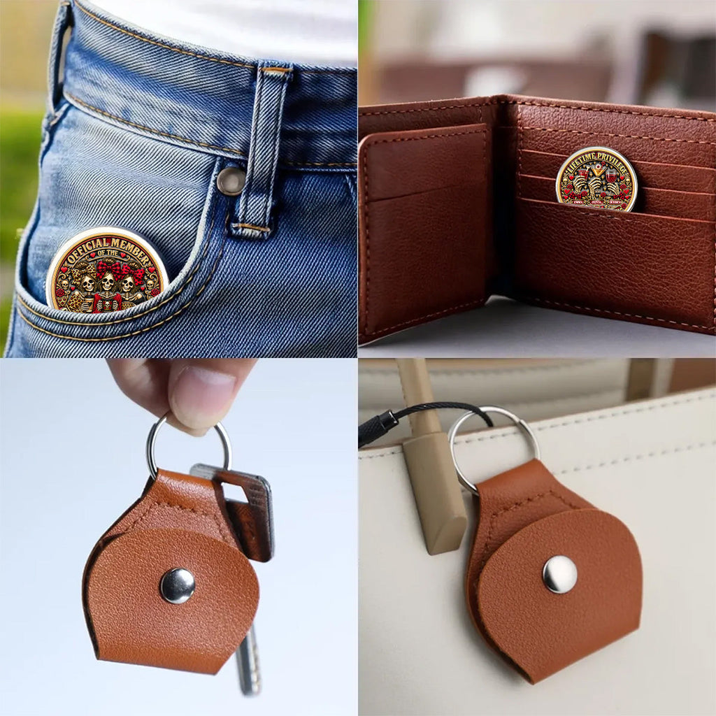 Custom Sister Siblings Coin Keychain, Christmas Birthday Gifts • Besties Are Cheaper Than Therapy - Personalized 3D Printing Pocket Hug
