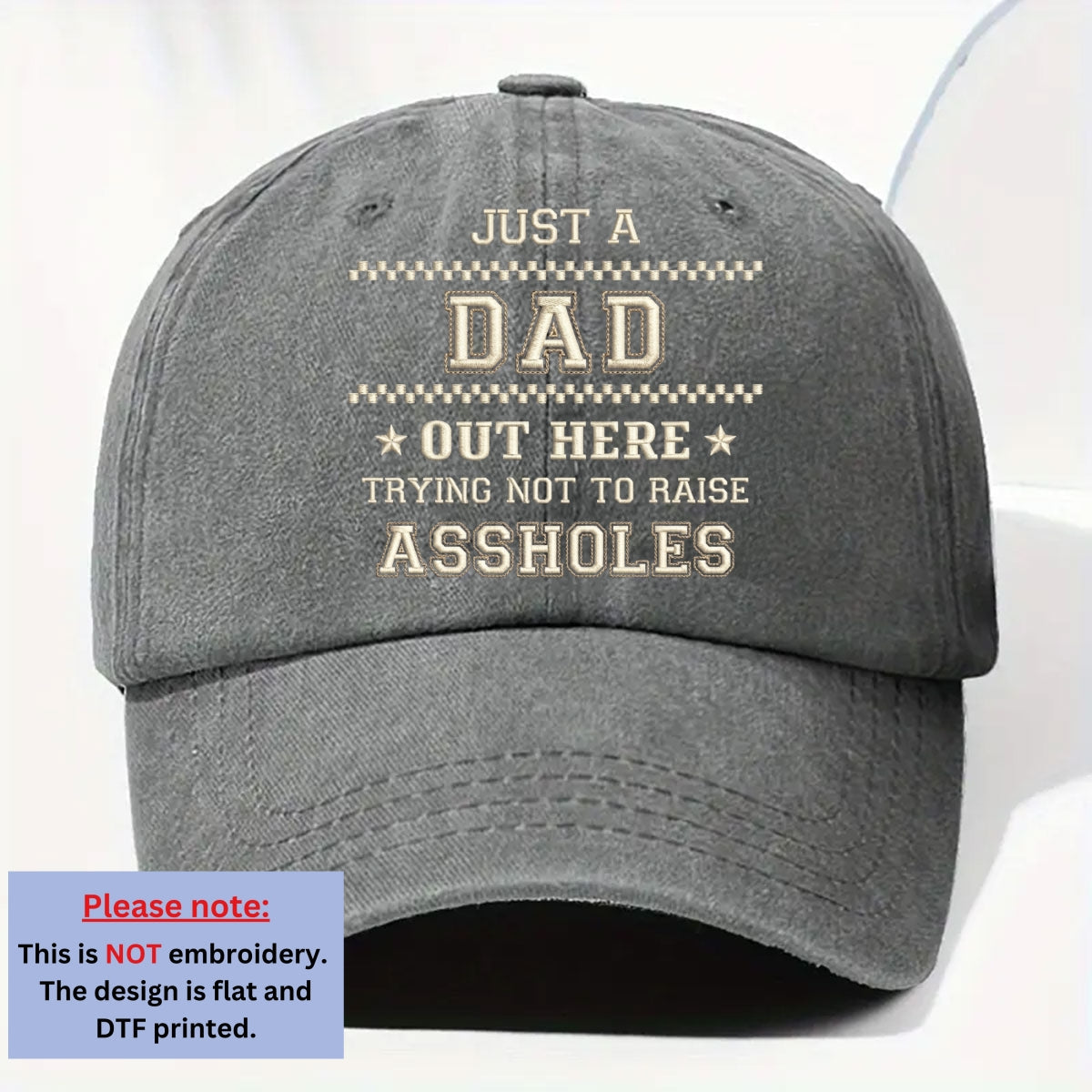 Custom Father's Day Christmas Birthday Gifts for Dad • Asshole Number One - Personalized Vintage Washed Denim Cap