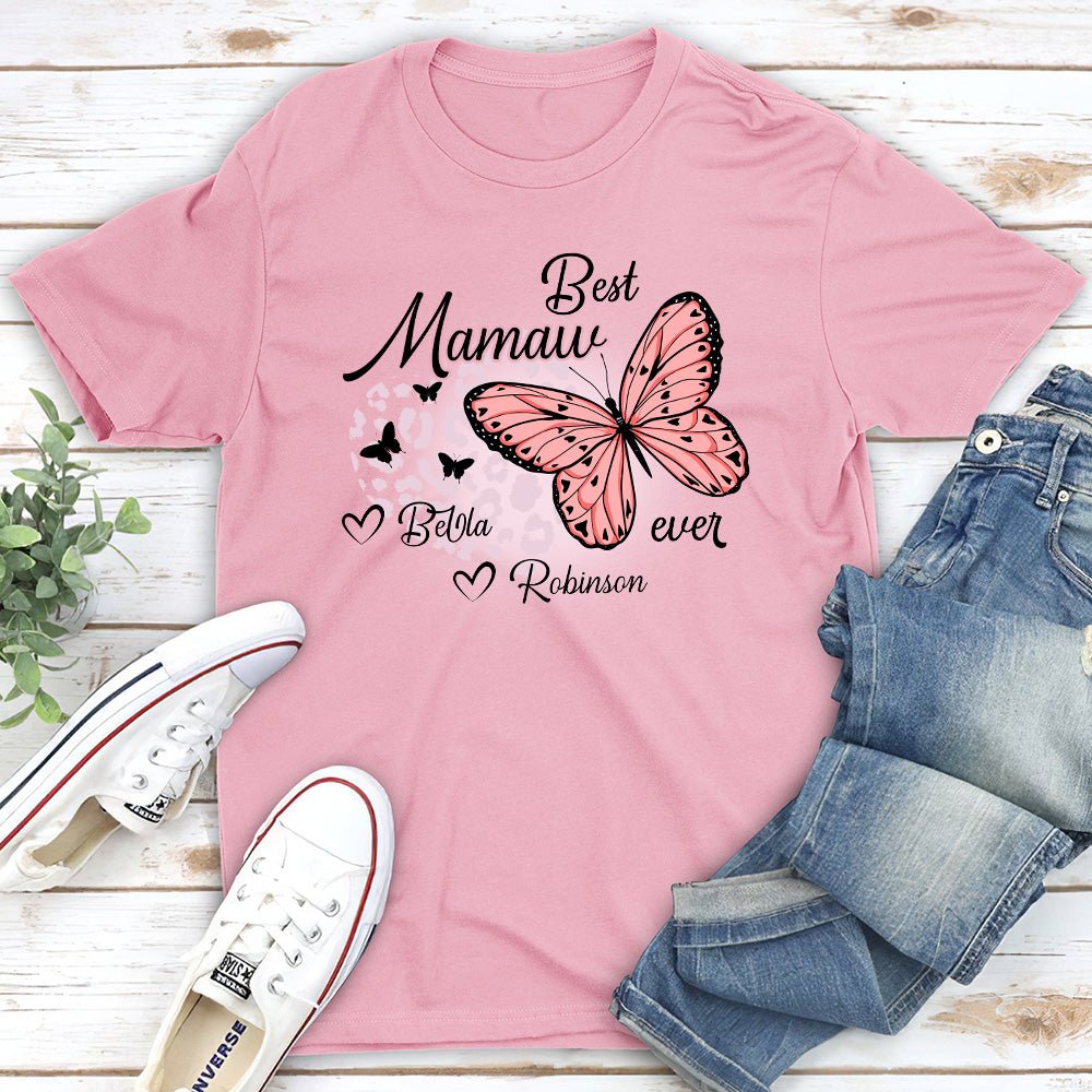 Custom Christmas & Birthday Gift for Grandma • Best Grandma Ever Butterfly - Personalized Unisex T-shirt