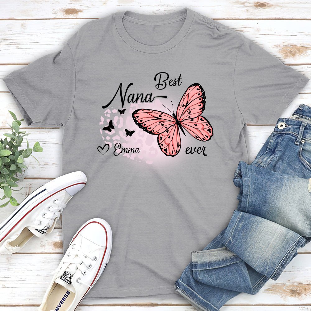 Custom Christmas & Birthday Gift for Grandma • Best Grandma Ever Butterfly - Personalized Unisex T-shirt