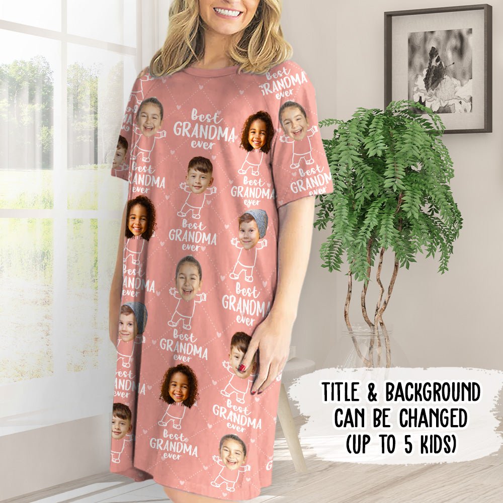 Best Grandma Ever - Personalized 3/4 Sleeve Dress