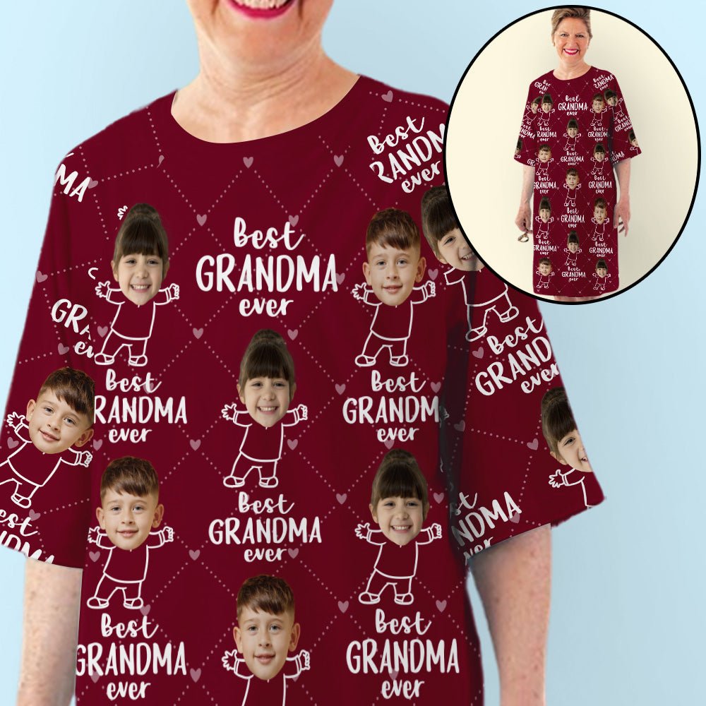 Best Grandma Ever - Personalized 3/4 Sleeve Dress