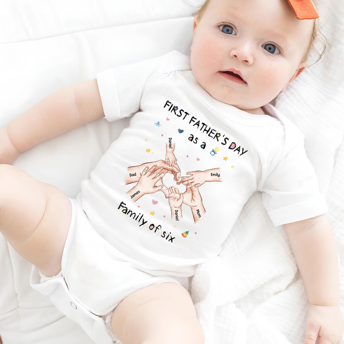 Family Of Three - Personalized Baby Onesie