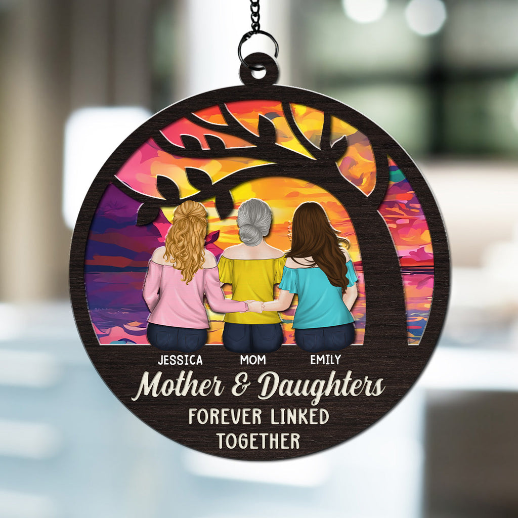 Custom Hanging Decor for Mom Daughter, Mother's Day Birthday Gifts • The Love Between Us - Personalized Suncatcher