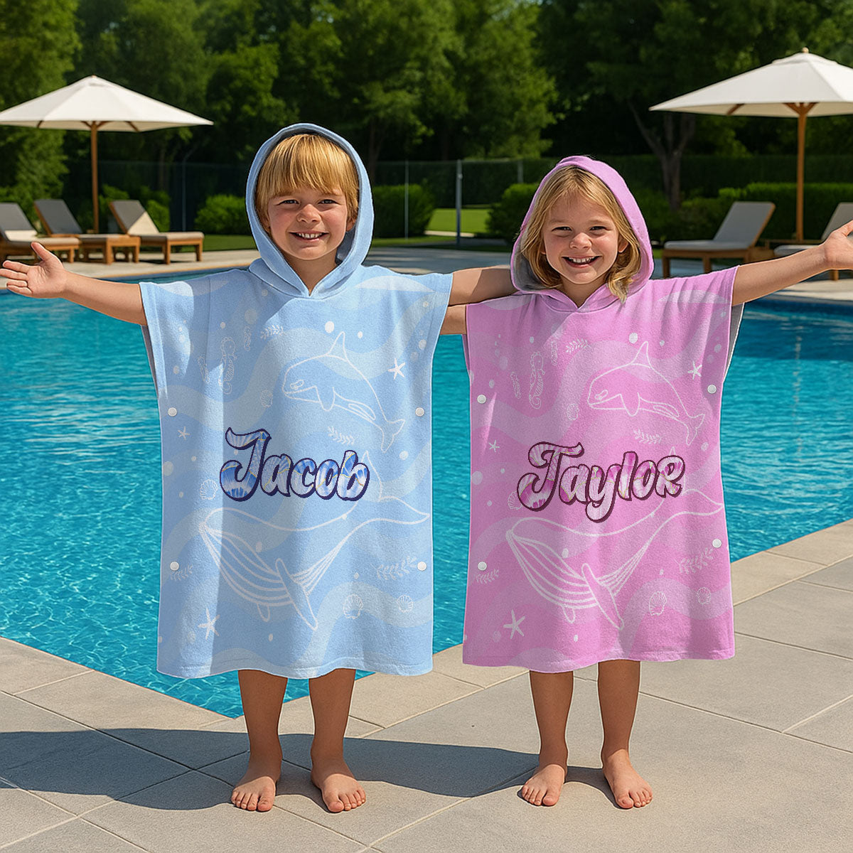 Baby Cotton Candy - Personalized Hooded Beach Towel