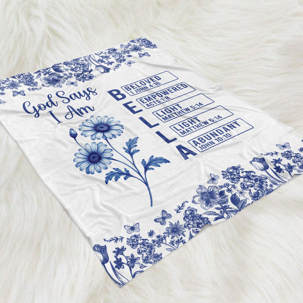 God Says You Are - Personalized Fleece Blanket