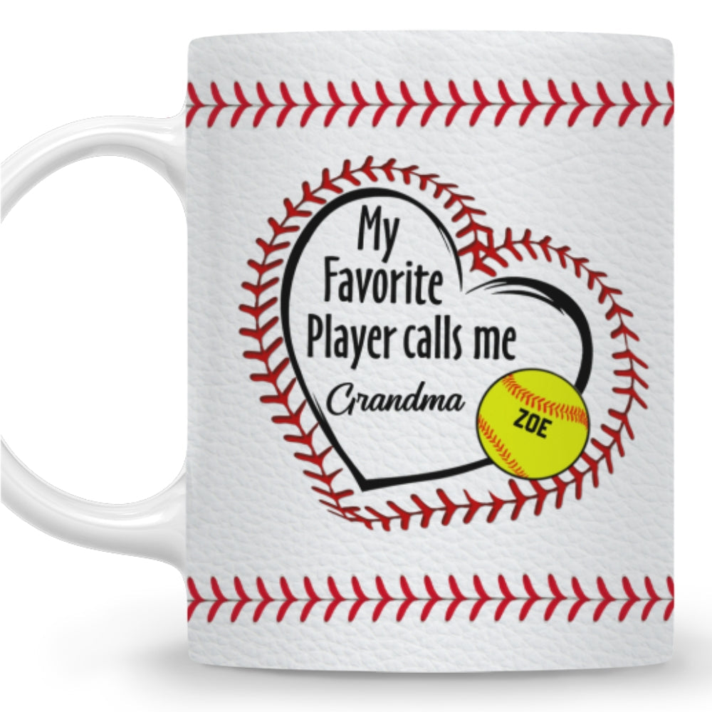 Custom Christmas & Birthday Gift For Grandma • My Favorite Players Call Me - Personalized Coffee Mug