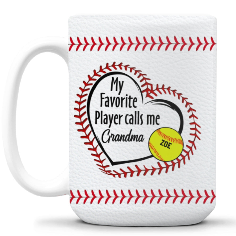 Custom Christmas & Birthday Gift For Grandma • My Favorite Players Call Me - Personalized Coffee Mug