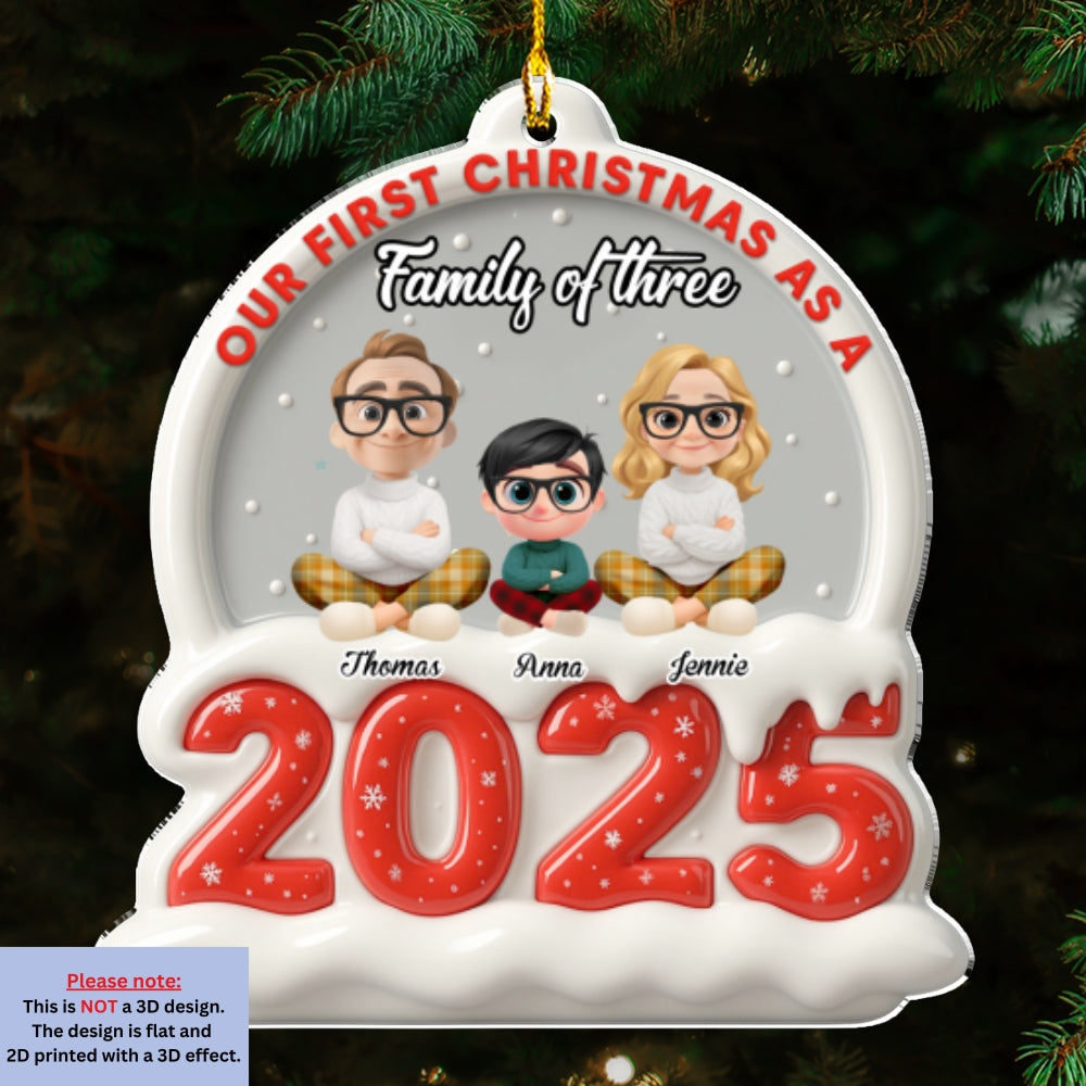 Custom Family First Christmas Ornament •  2025 First Christmas - Personalized Acrylic Ornament