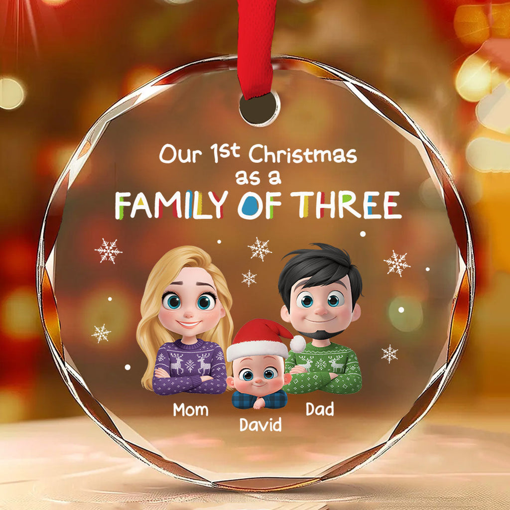 First Christmas With Baby - Personalized Glass Ornament