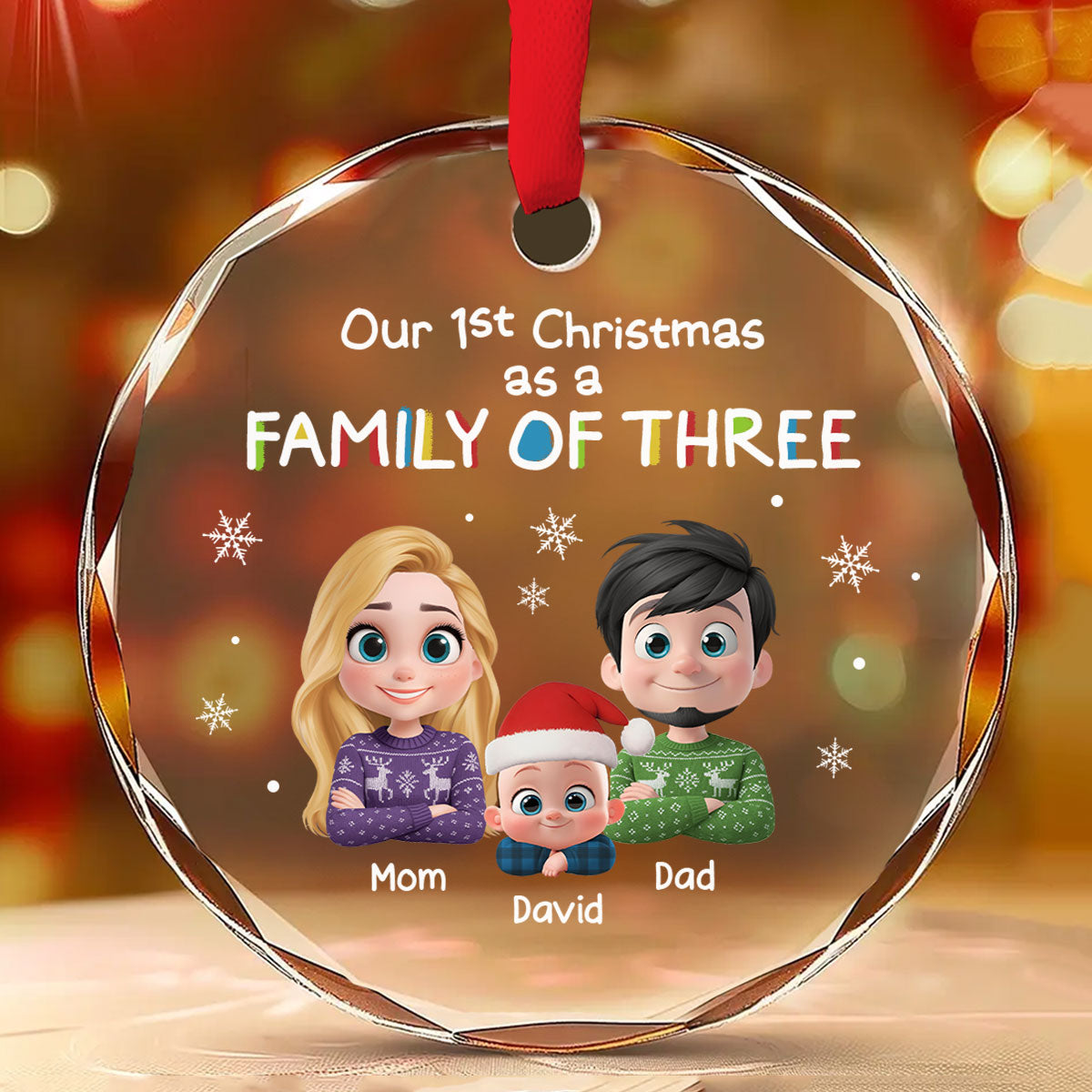First Christmas With Baby - Personalized Glass Ornament