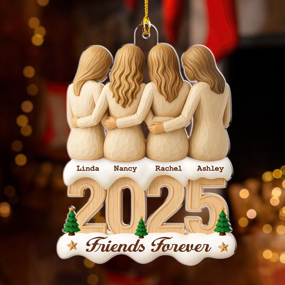 Custom Sister Christmas Ornament •  Sisters Forever 2025 - Personalized Acrylic Ornament