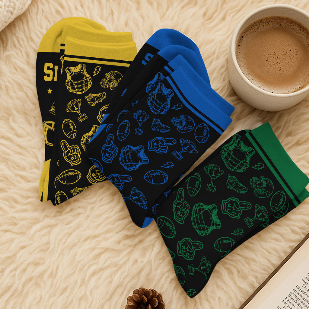 Custom Unique Footwear, Christmas Birthday Gift For Him & Her • Game Day Mode - Personalized Crew Socks