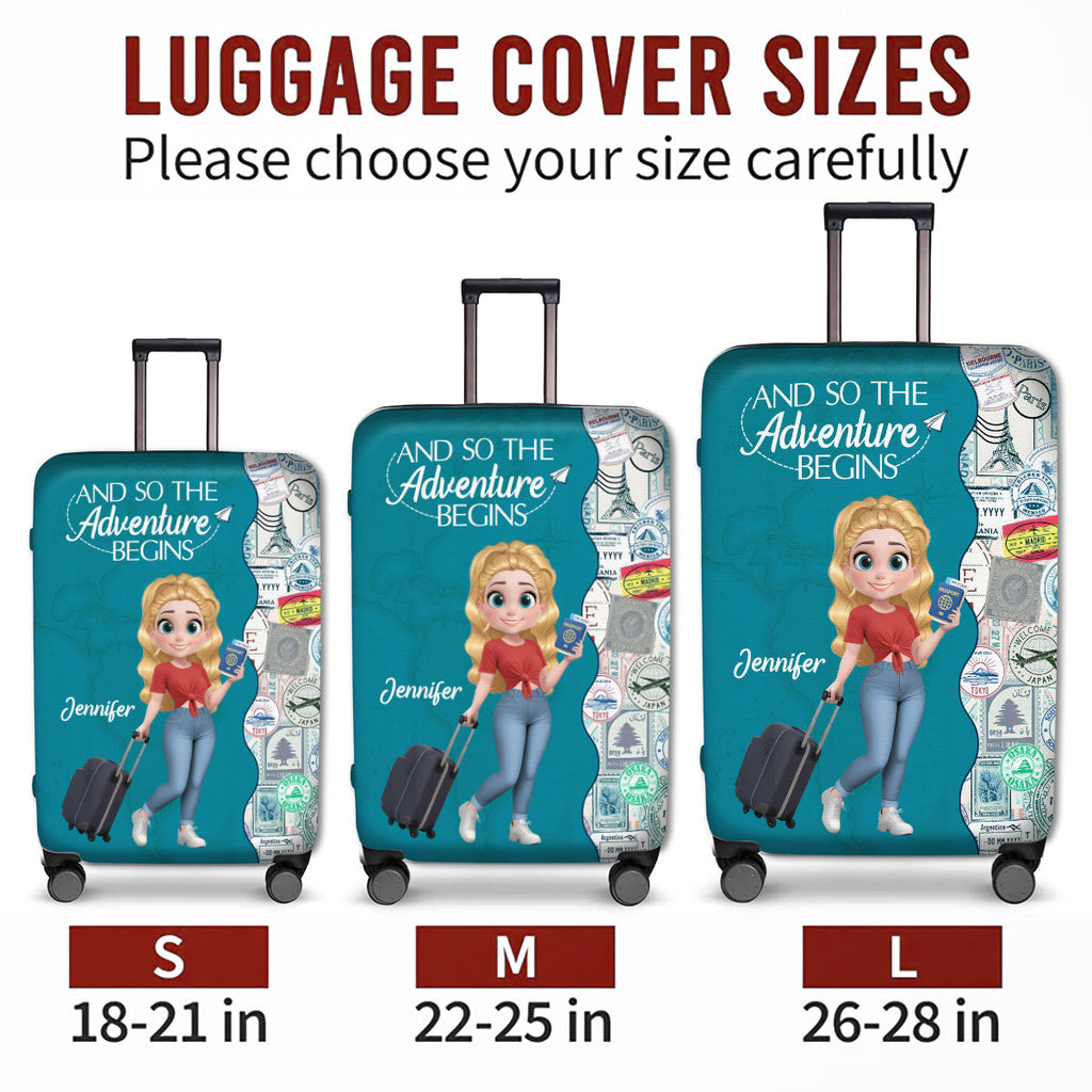 Wanderlust World Map - Personalized Luggage Cover