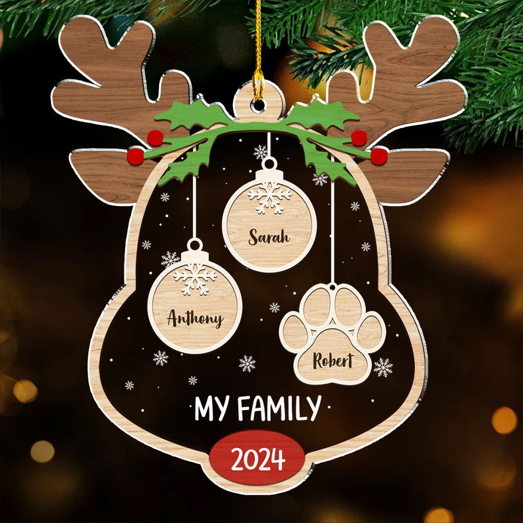 Custom Keepsake Christmas Ornament •  Lovely Family - Personalized Acrylic Ornament