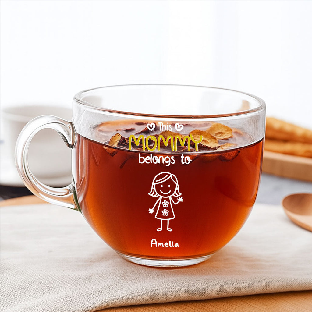 This Nana Belongs To Us - Personalized Glass Tea Cup