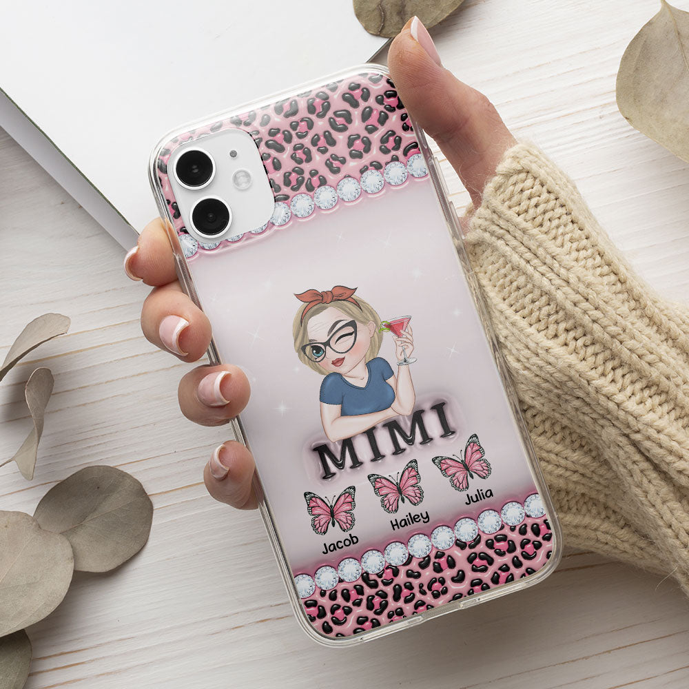 Grandma And Kids - Personalized 3D Inflated Effect Phone Case