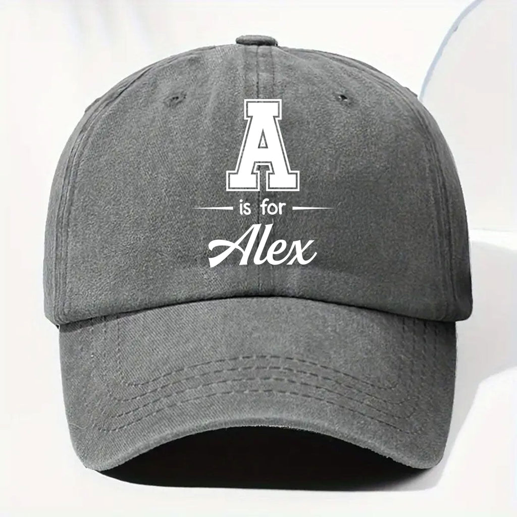 Baby Name - Personalized Vintage Washed Denim Cap