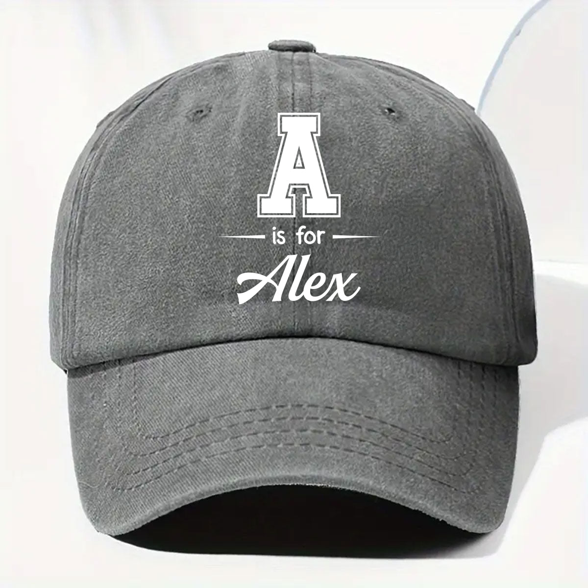 Baby Name - Personalized Vintage Washed Denim Cap