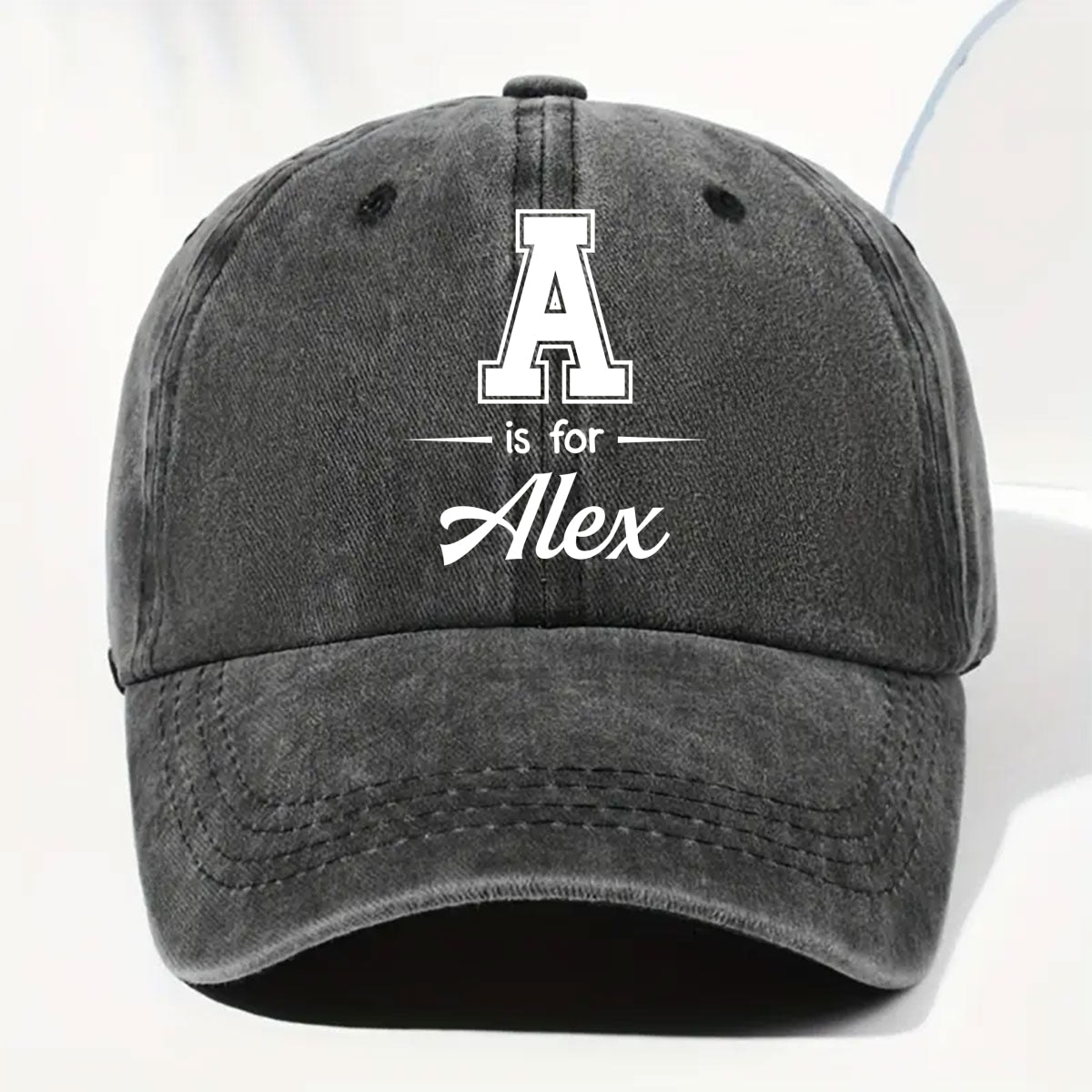 Baby Name - Personalized Vintage Washed Denim Cap