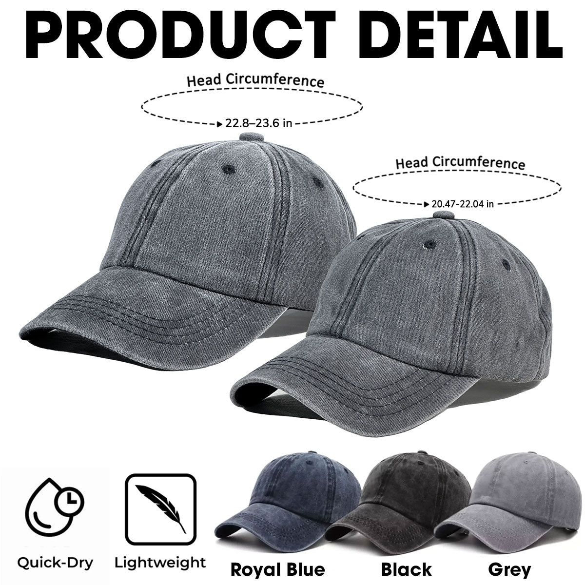 Baby Name - Personalized Vintage Washed Denim Cap