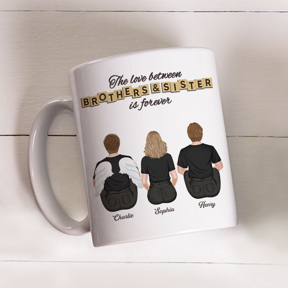 Custom Christmas & Birthday Keepsake Gift • The Love Between Brothers And Sister - Personalized Coffee Mug