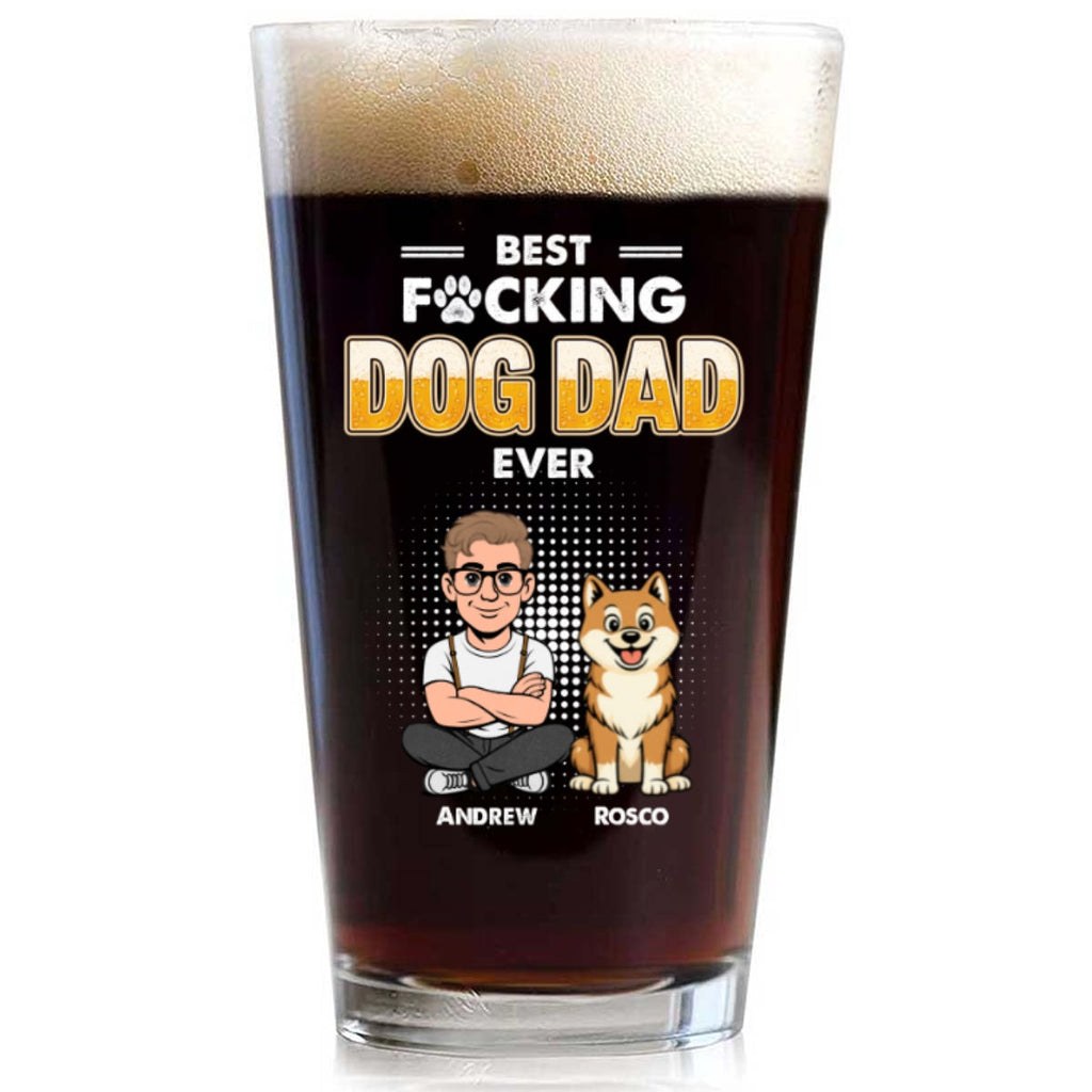 The Dad For Dogs - Personalized Beer Glass