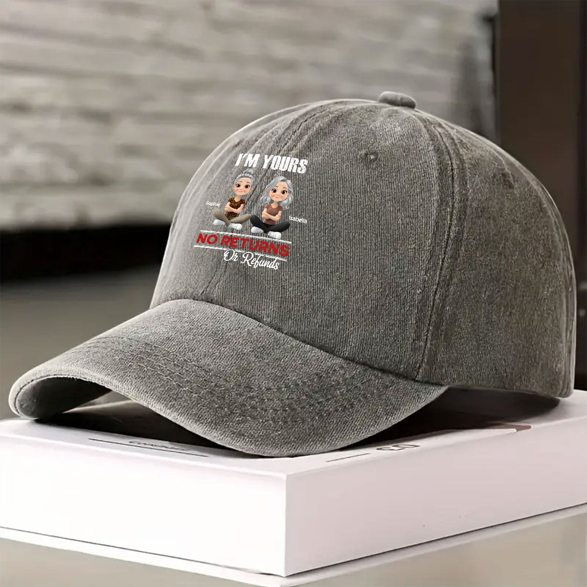 No Refunds 2 - Personalized Vintage Washed Denim Cap