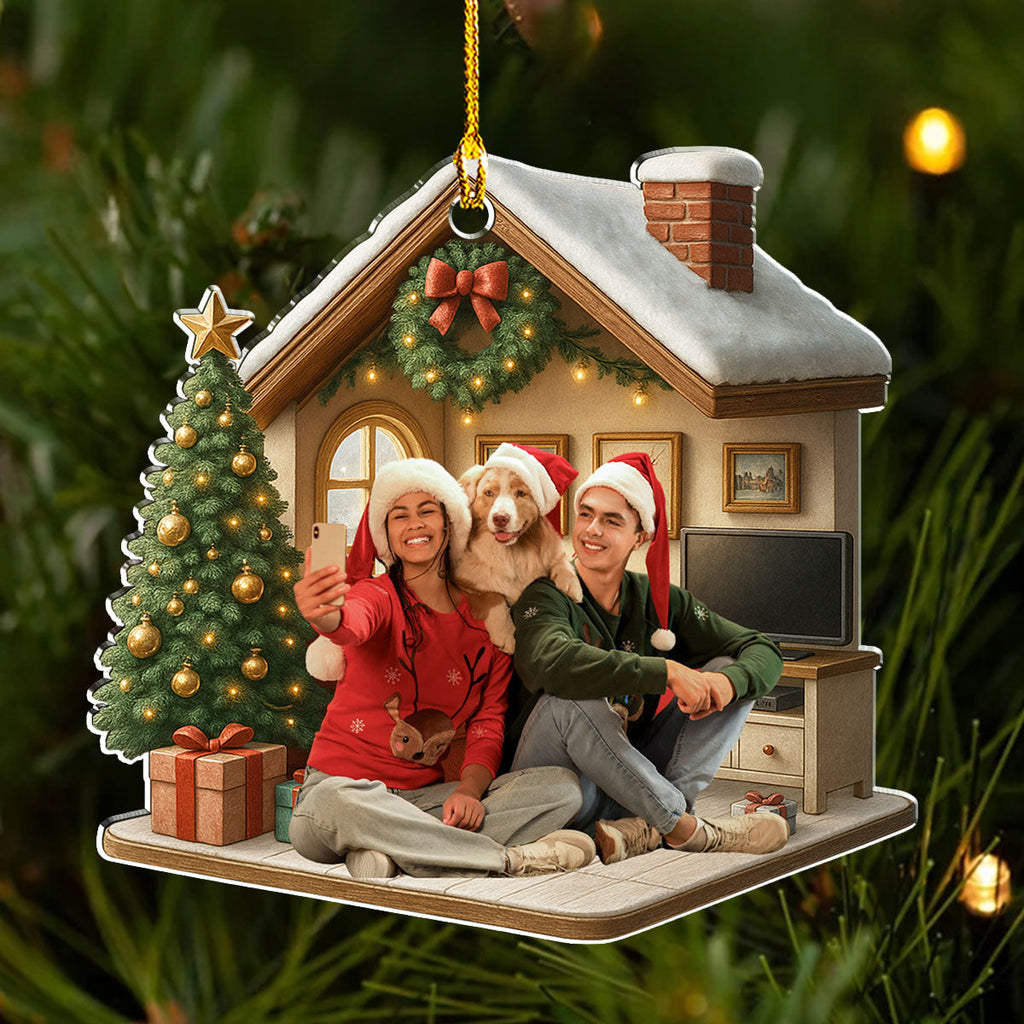 Custom Photo Keepsake Christmas Ornament • Under One Roof Photo - Personalized 3D Effect Acrylic Ornament