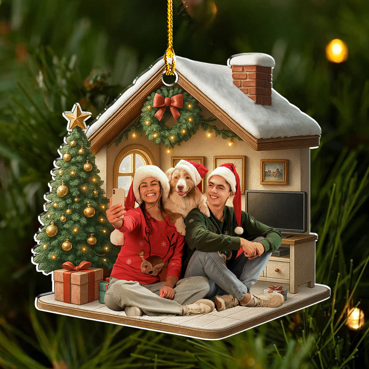 Custom Photo Keepsake Christmas Ornament • Under One Roof Photo - Personalized 3D Effect Acrylic Ornament