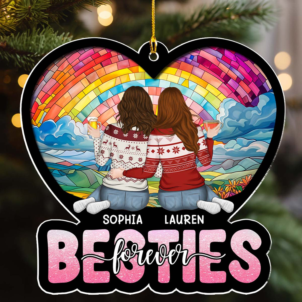 Custom Friendship Christmas Ornament, Best Friend Gift •  Christmas Besties - Personalized Acrylic Ornament