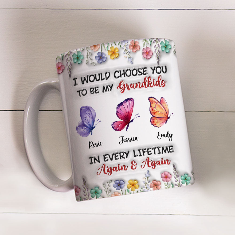 Custom Christmas & Birthday Gift For Grandma • Choose They To Be My Grandkids - Personalized 3D Inflated Effect Mug