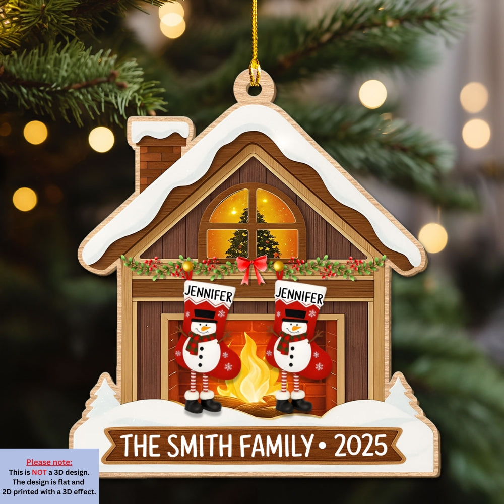 Custom Family Ornament, Christmas Gift for Family Members •  Our Winter Wonderland - Personalized Wood Ornament