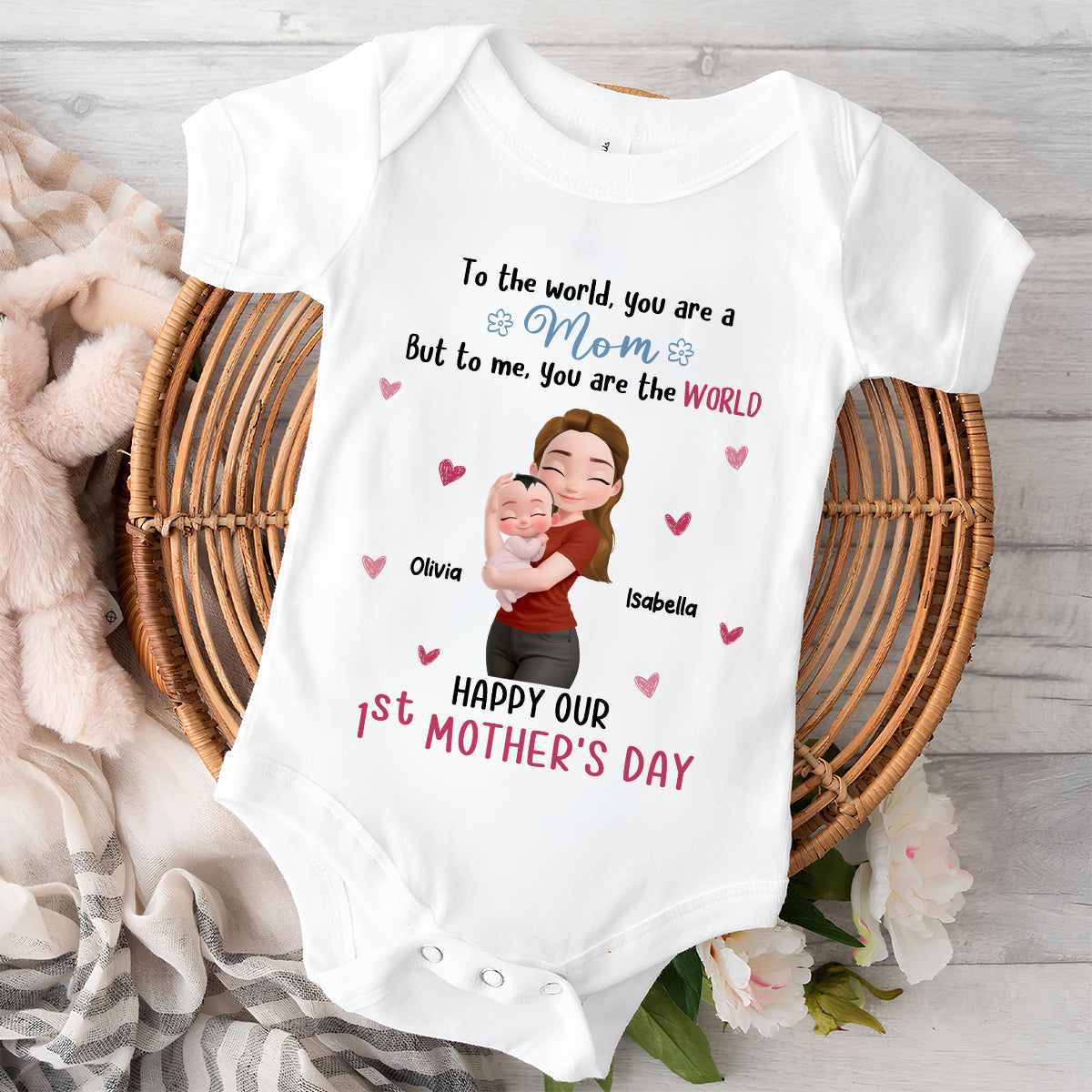 You Are The World Mom - Personalized Baby Onesie