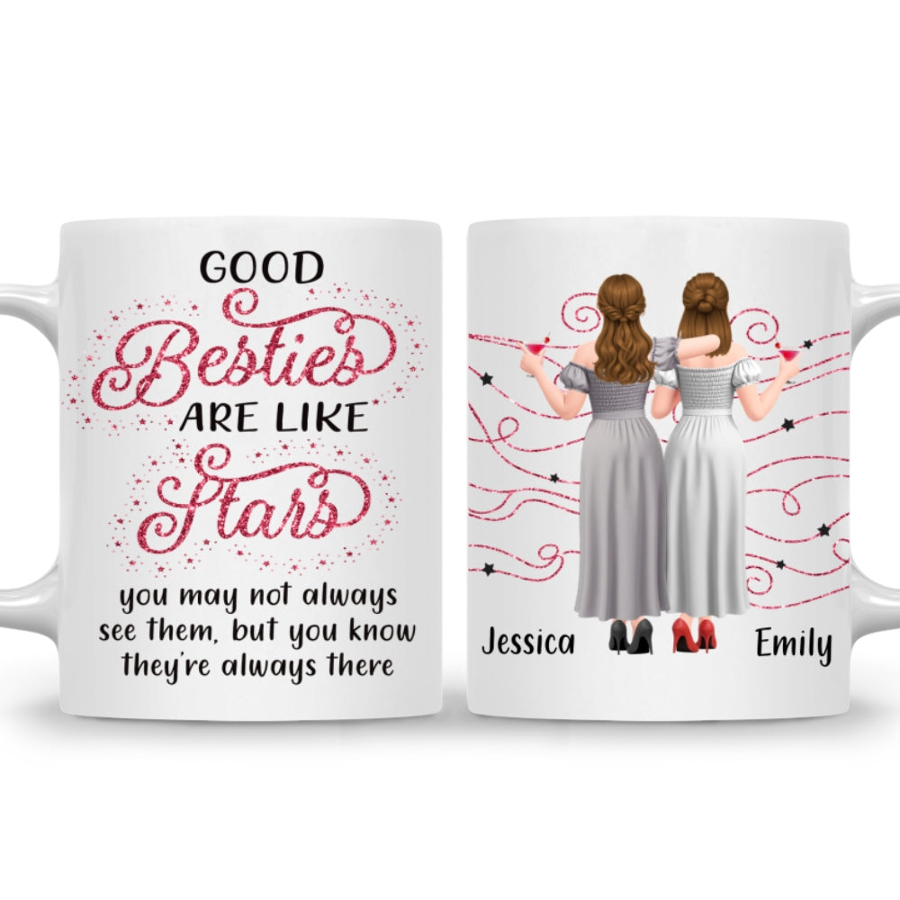 Custom Christmas & Birthday Gift for Brother & Sister • Good Relationships Are Like Star - Personalized Coffee Mug