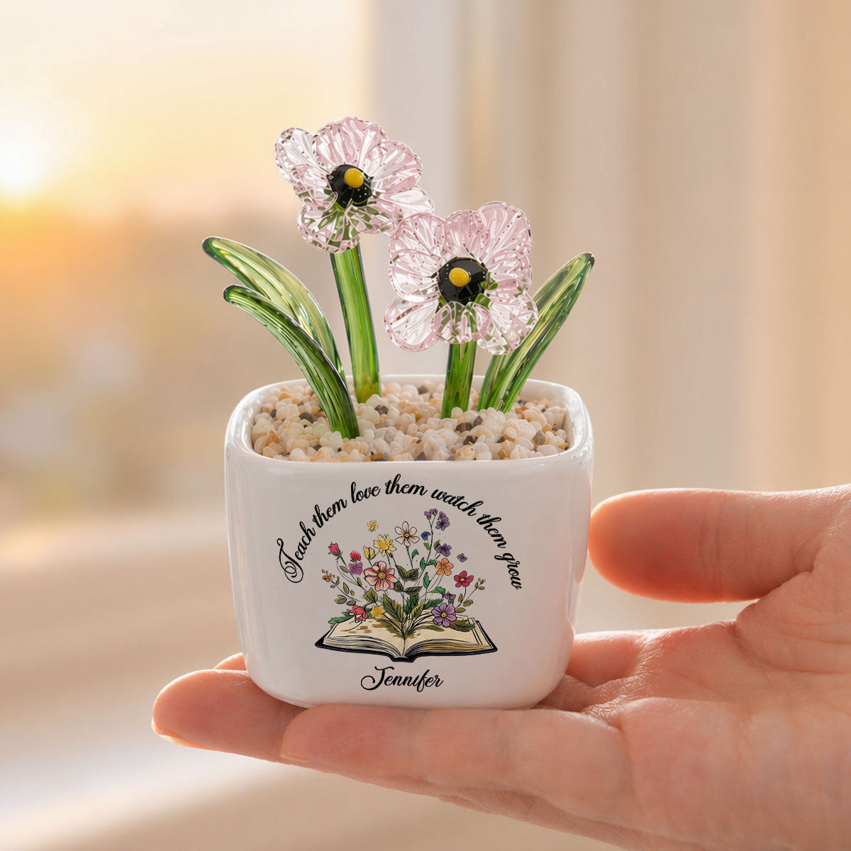 Plant Seeds Watch Bloom - Personalized Glass Birth Month Flower