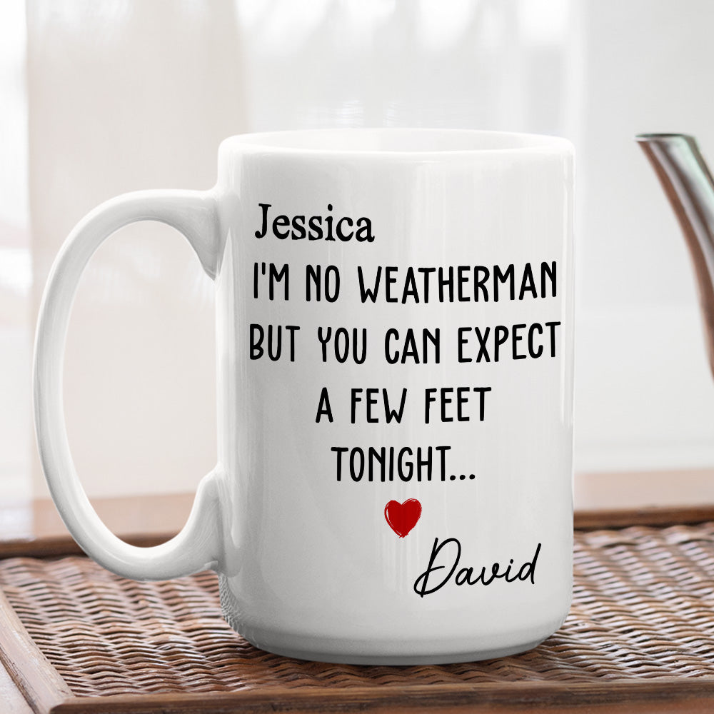 Custom Anniversary Keepsake Gifts For Couple • The Forecast Predicts A Surprise - Personalized Coffee Mug