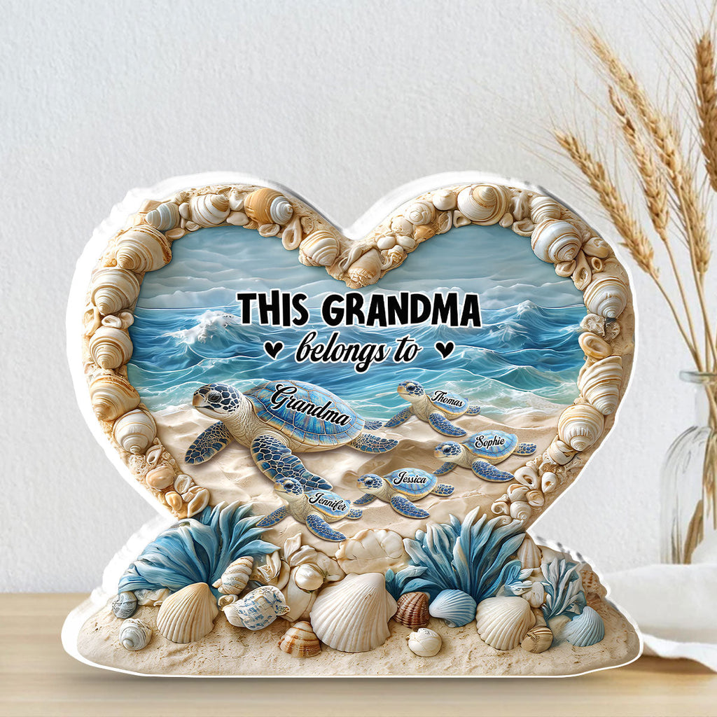 Custom Mother's Day Decor, Gift for Mom & Grandma • Forever Like The Turtle - Personalized 3D Effect Acrylic Plaque