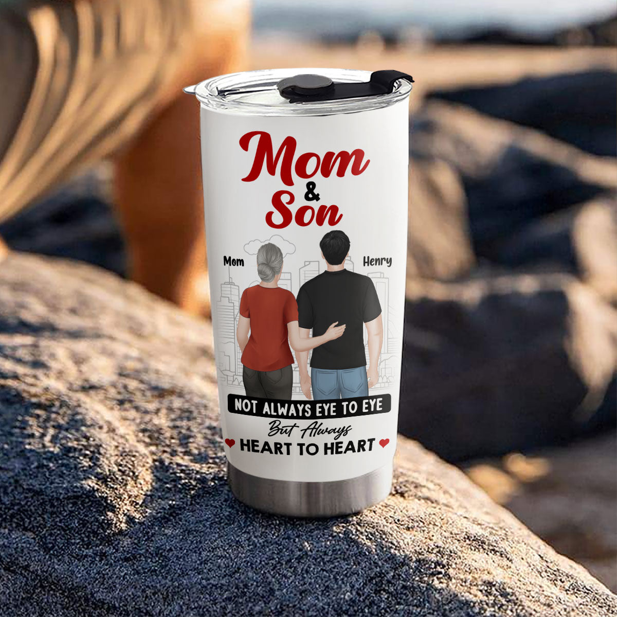 Custom Christmas Birthday Gifts For Son • Mom And Son Forever Strong - Personalized Tumbler