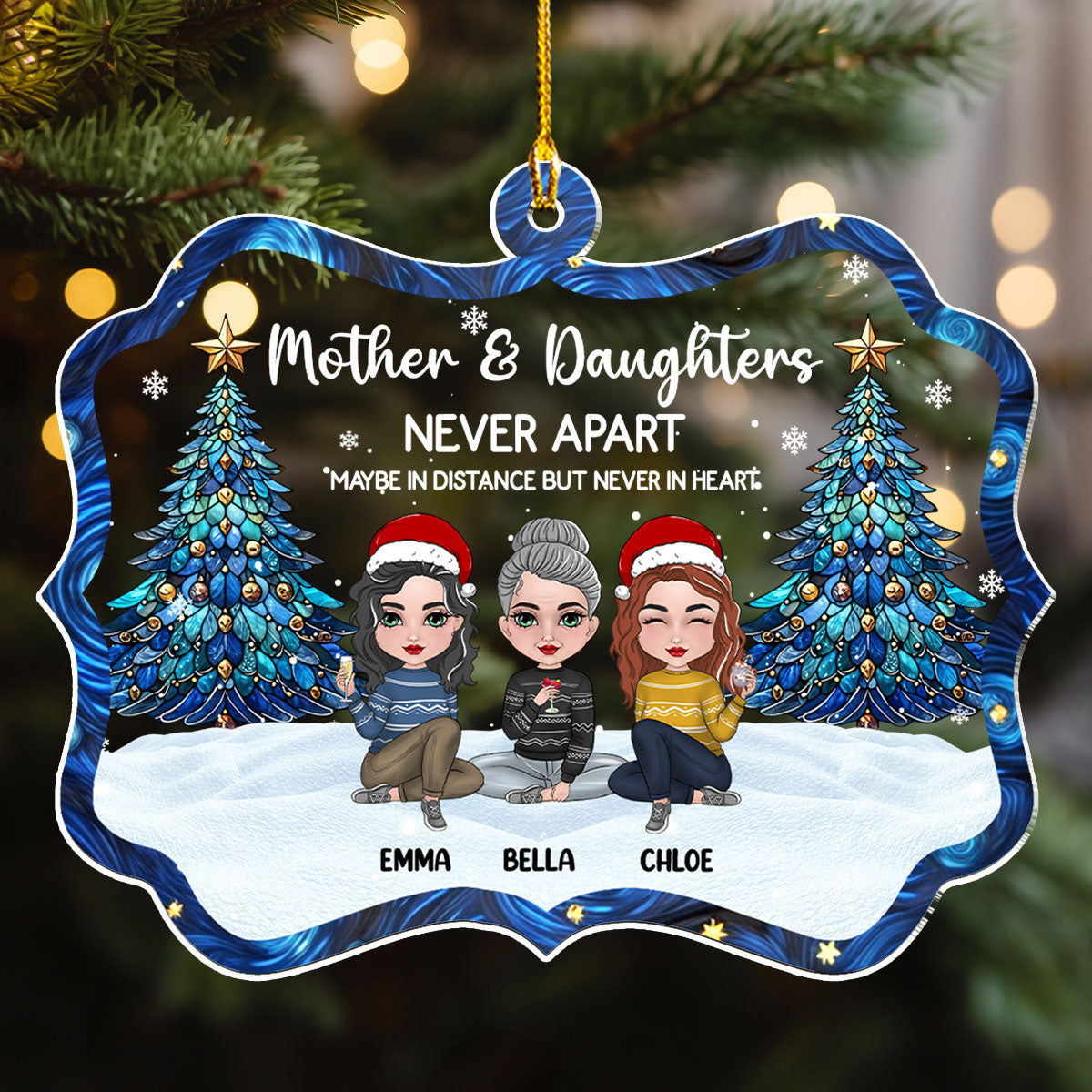 Custom Family Ornament, Christmas Gift for Family Members •  Christmas With Relative - Personalized Acrylic Ornament