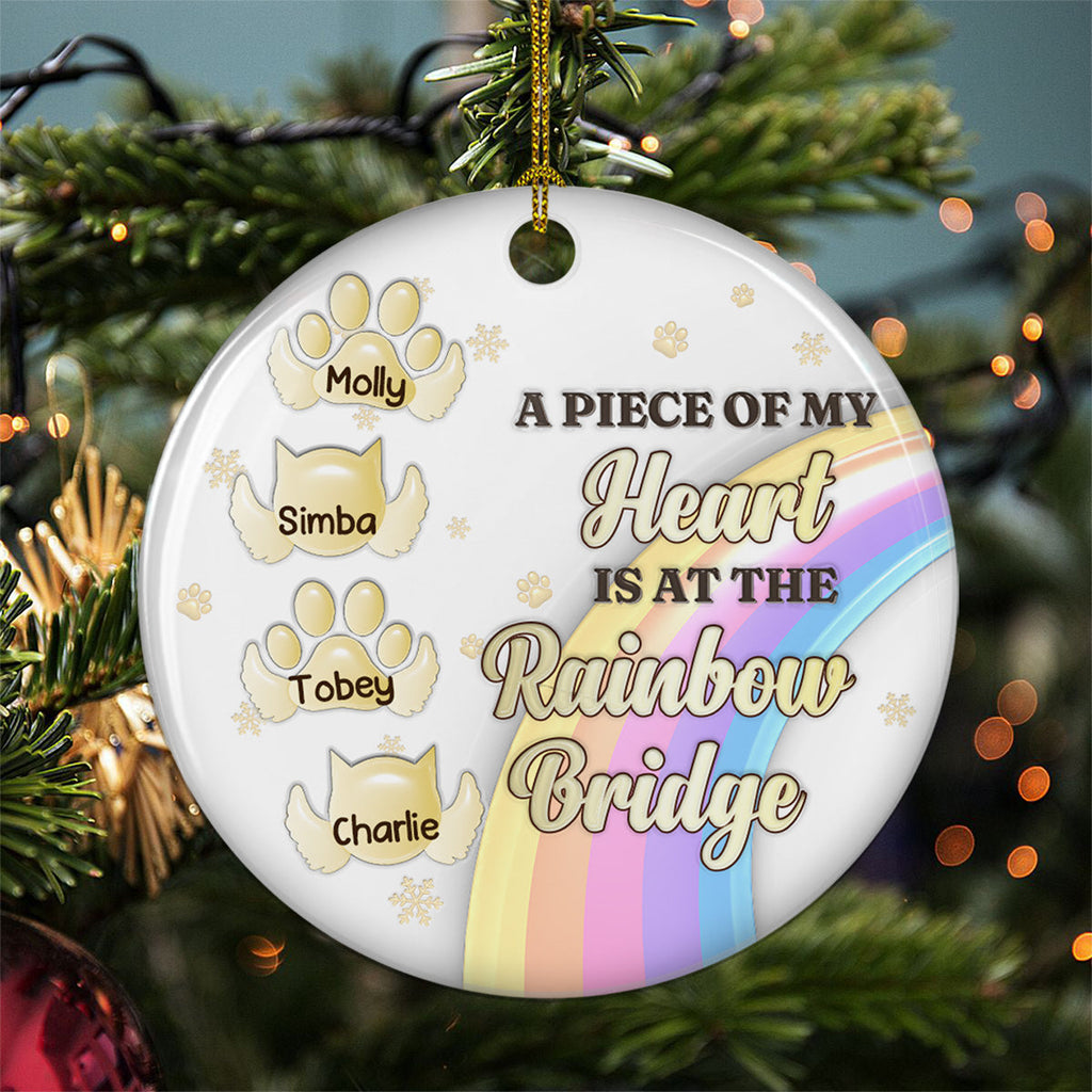 Custom Keepsake Christmas Ornament •  Crossed The Rainbow Bridge - Personalized 3D Inflated Effect Ceramic Ornament
