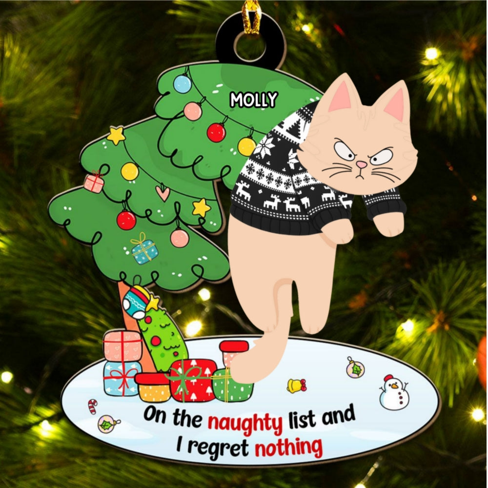 Custom Keepsake Christmas Ornament •  Regret Nothing - Personalized Wood Ornament