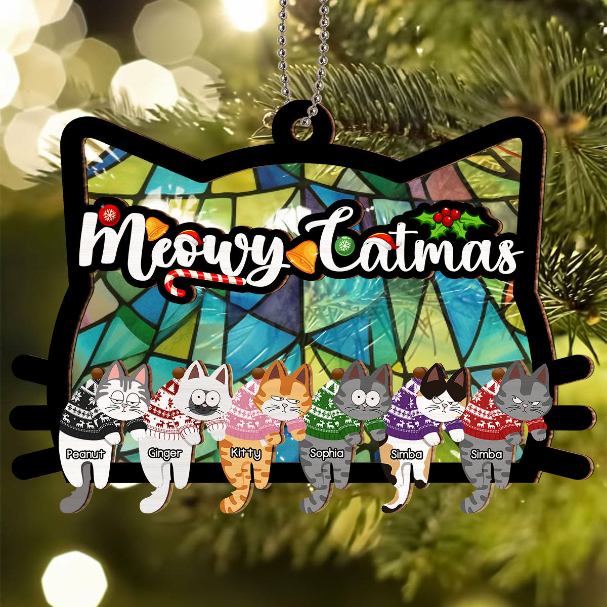 Custom Keepsake Christmas Ornament •  Have A Pawsome Christmas - Personalized Suncatcher Ornament