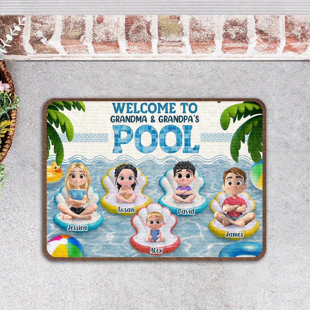 Better At Grandma Pool - Personalized Doormat