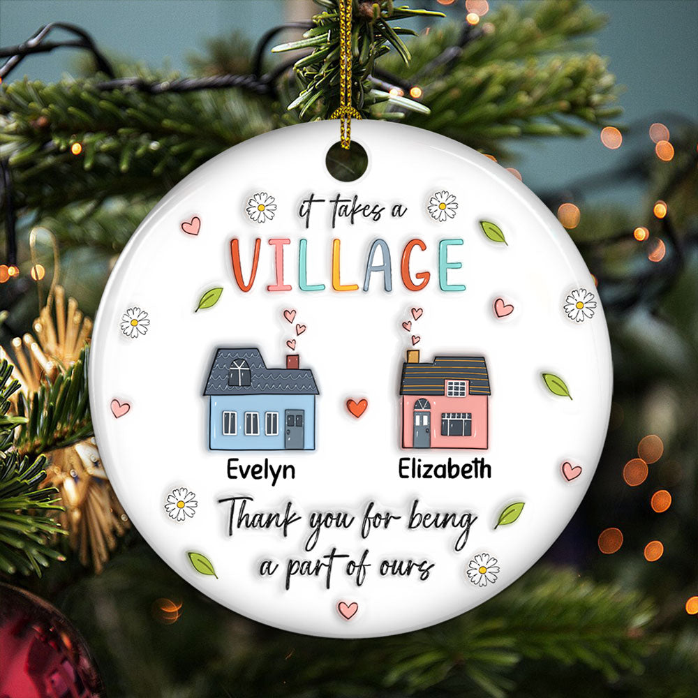 Custom Keepsake Christmas Ornament •  Thank You For Being A Part Of Ours - Personalized 3D Inflated Effect Ceramic Ornament