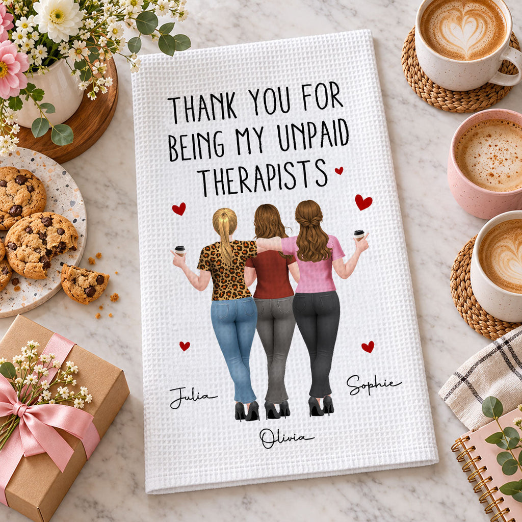 Unpaid Therapist Duo - Personalized Kitchen Towel