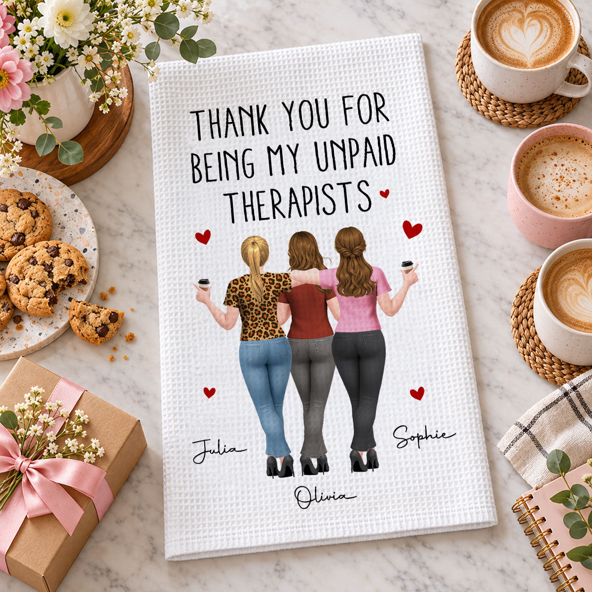 Unpaid Therapist Duo - Personalized Kitchen Towel