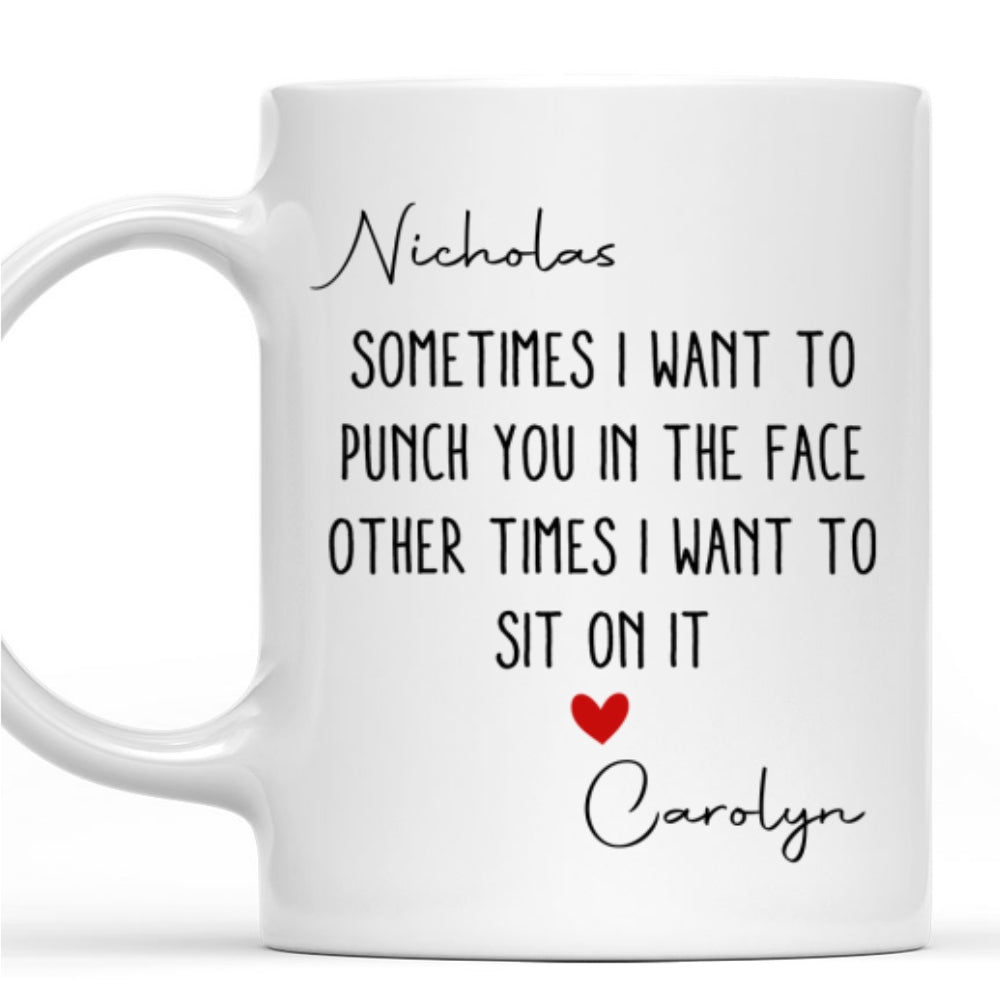 Custom Anniversary Keepsake Gifts For Couple • Sit On It - Personalized Coffee Mug